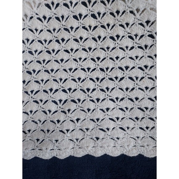 Vintage Ladies Jenny White Crochet SS Button Down Cotton/Ramie Top Size Medium - Picture 7 of 7